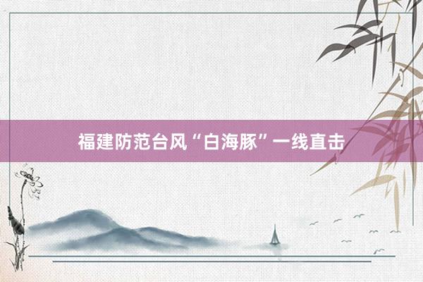 福建防范台风“白海豚”一线直击
