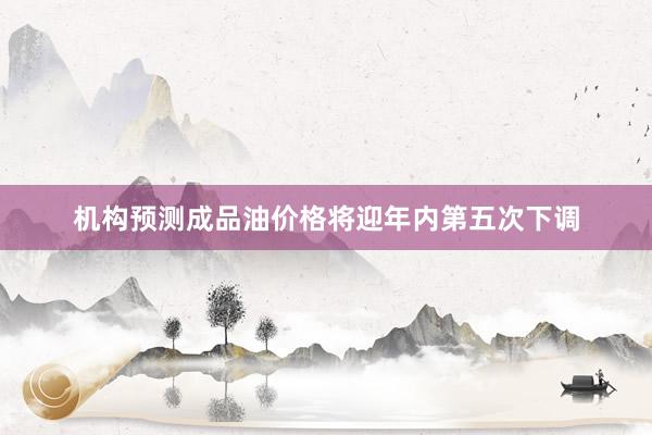 机构预测成品油价格将迎年内第五次下调