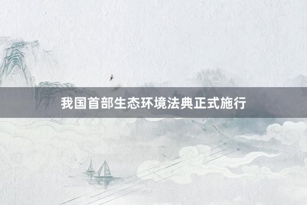 我国首部生态环境法典正式施行
