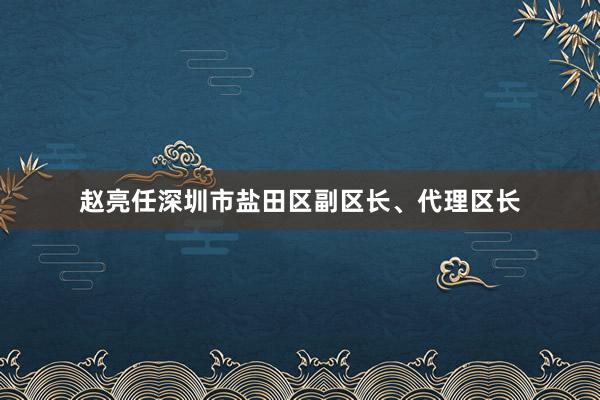赵亮任深圳市盐田区副区长、代理区长