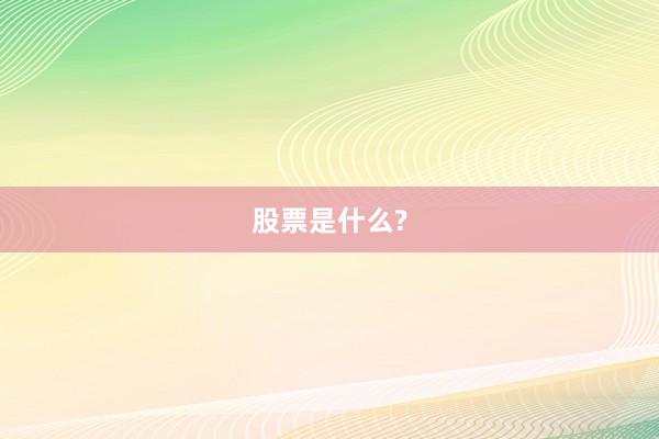 股票是什么?