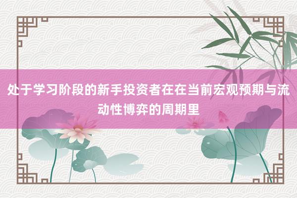 处于学习阶段的新手投资者在在当前宏观预期与流动性博弈的周期里