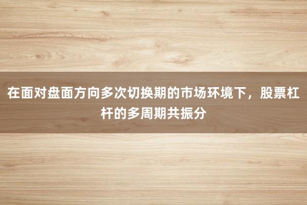 在面对盘面方向多次切换期的市场环境下，股票杠杆的多周期共振分