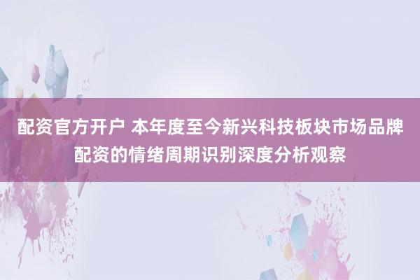 配资官方开户 本年度至今新兴科技板块市场品牌配资的情绪周期识别深度分析观察