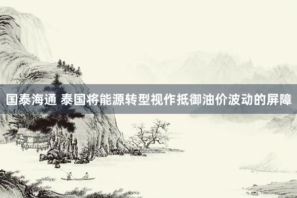 国泰海通 泰国将能源转型视作抵御油价波动的屏障